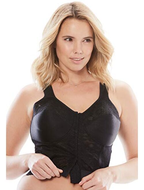 Comfort Choice Women's Plus Size Easy Enhancer&Reg Wireless Longline Posture Corrector Bra