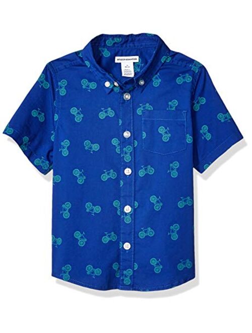 Amazon Essentials Boys' Short-Sleeve Woven Poplin Chambray Button-Down Shirts