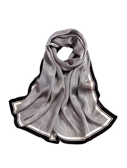 100% Mulberry Silk Long Scarf for Women Large Shawls for Headscarf and Neck- Oblong Hair Wraps with Gift Packed