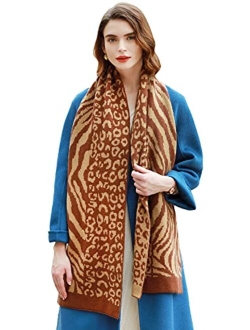 RIIQIICHY Chunky Knit Scarfs for Women Thick Cable Shawls Wrap Winter Soft Warm Long Large Solid Color Pashminas Stole