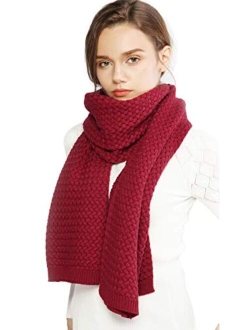 RIIQIICHY Chunky Knit Scarfs for Women Thick Cable Shawls Wrap Winter Soft Warm Long Large Solid Color Pashminas Stole