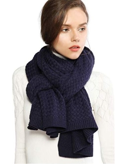 RIIQIICHY Chunky Knit Scarfs for Women Thick Cable Shawls Wrap Winter Soft Warm Long Large Solid Color Pashminas Stole