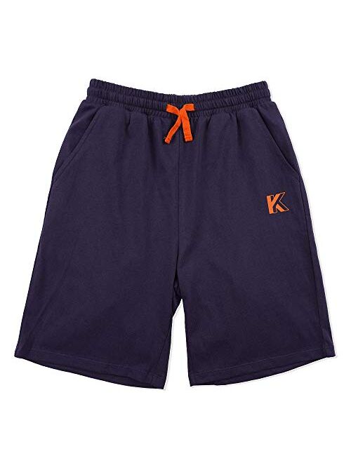 Kid Nation Kids Unisex 100% Cotton Casual Pull on Shorts for Boys and Girls 4-12 Years