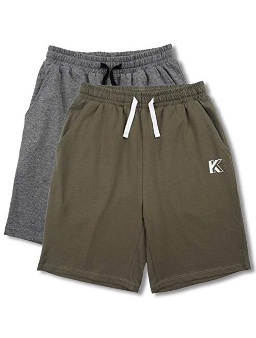 Kid Nation Kids Unisex 100% Cotton Casual Pull on Shorts for Boys and Girls 4-12 Years