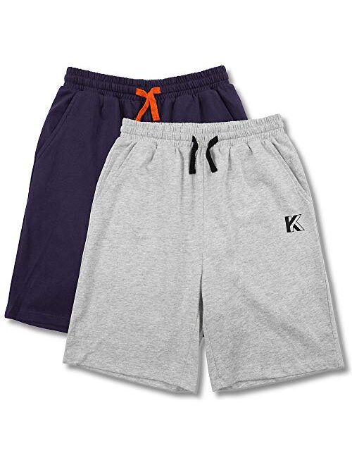 Kid Nation Kids Unisex 100% Cotton Casual Pull on Shorts for Boys and Girls 4-12 Years