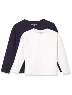 Kids Unisex Cotton with Elastane 2 Packs and 3 Packs Tagless Sweatshirt Long Sleeve Crew Neck T Shirts 4-12 Years