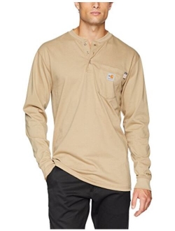 Men's Big & Tall Flame Resistant Force Cotton Long Sleeve Henley