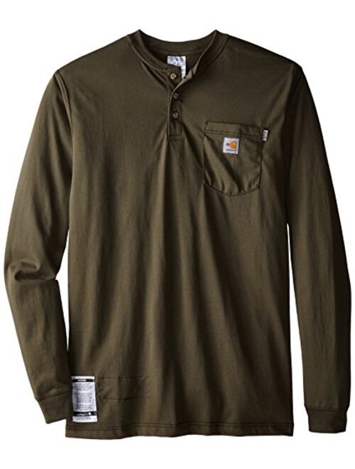 Carhartt Men's Big & Tall Flame Resistant Force Cotton Long Sleeve Henley