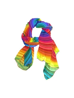 MOFEIYUE Rainbow Swirl Tie Dye Women Scarf Long Soft Chiffon Neck Scarves Wrap Shawl for Ladies Girls