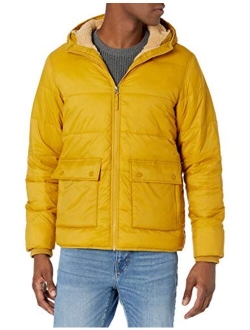 Men's Long-Sleeve Water-Resistant Sherpa-Lined Puffer Jacket