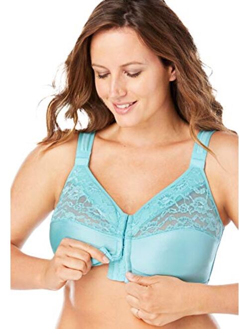 Just My Size Women's Super Sleek Front Close Wire Free Plus Size