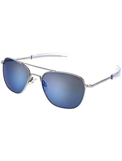 Randolph USA | Matte Chrome Classic Aviator Sunglasses for Men or Women 100% UV