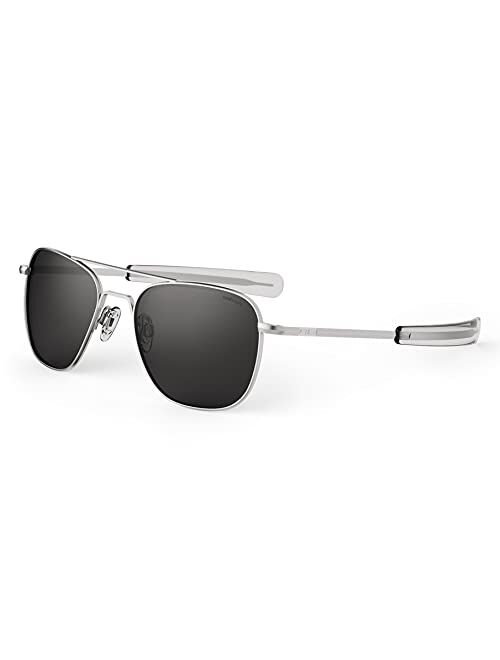 Randolph USA | Matte Chrome Classic Aviator Sunglasses for Men or Women 100% UV