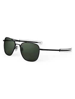 Randolph USA | Matte Black Classic Aviator Sunglasses for Men or Women 100% UV