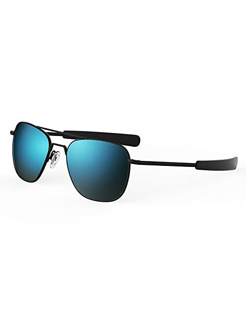 Randolph USA | Matte Black Classic Aviator Sunglasses for Men or Women 100% UV