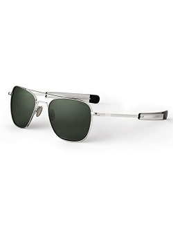 Randolph USA | 23k White Gold Classic Aviator Sunglasses for Men or Women 100% UV