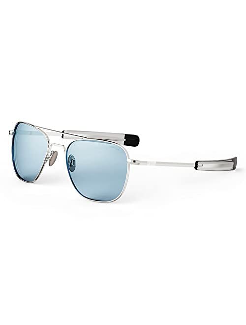 Randolph USA | 23k White Gold Classic Aviator Sunglasses for Men or Women 100% UV