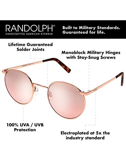 Randolph USA | P3 Vintage Round Sunglasses for Men or Women 100% UV