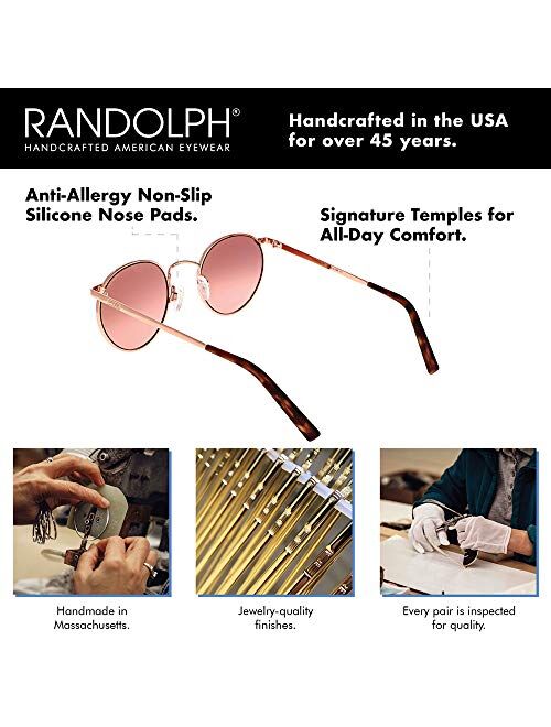 Randolph USA | P3 Vintage Round Sunglasses for Men or Women 100% UV