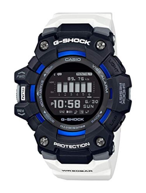 Casio G-Shock GBD100-1A7 Bluetooth Power Trainer Series Mens Digital Black/White/Blue Watch