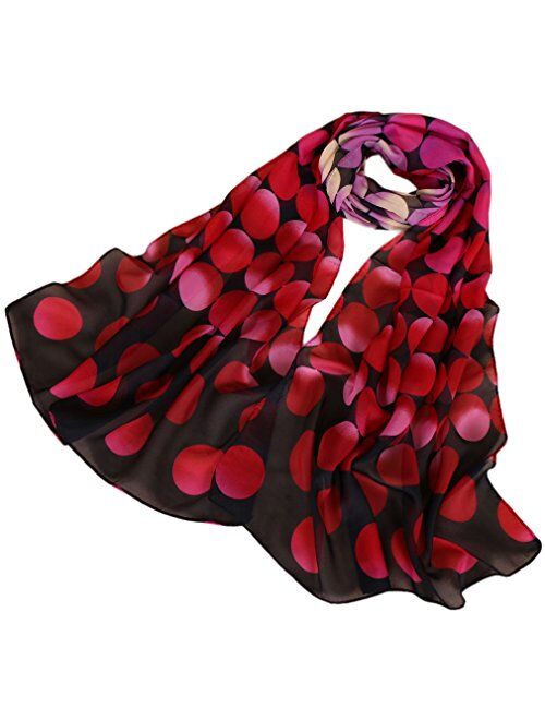 LMVERNA Birds Printed Scarf Women's Floral Scarves Chiffon Scarves Popular Shawls