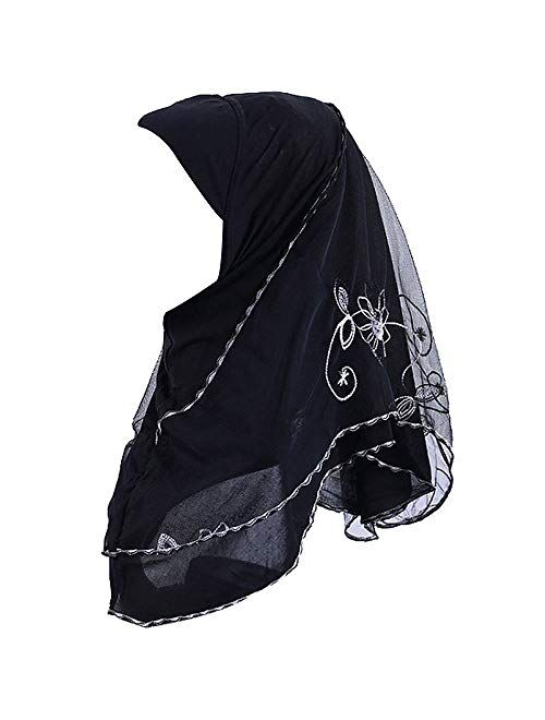 Adela Women Lightweight Scarf Muslim Turban Hijab Cap Long Scarf Wrap Shawl