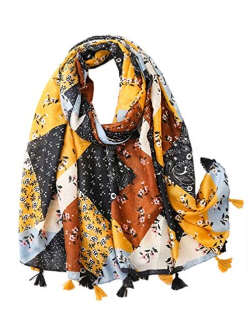 Women's Printed Boho Bohemian Lightweight Scarf Wrap Sheer Shawl