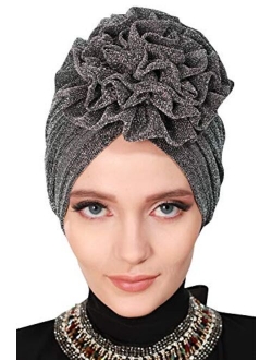 Instant Turban Cotton Scarf Head Wrap Scarfs For Women Hat Rose Detail