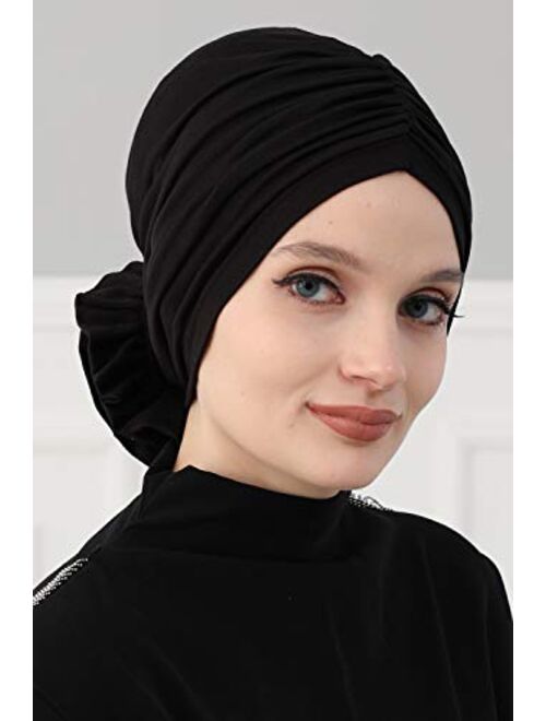 Instant Turban Cotton Scarf Head Wrap Scarfs For Women Hat Rose Detail