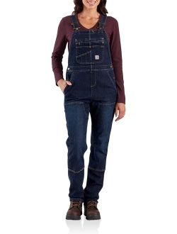 womens Denim Double Front Bib Overalls