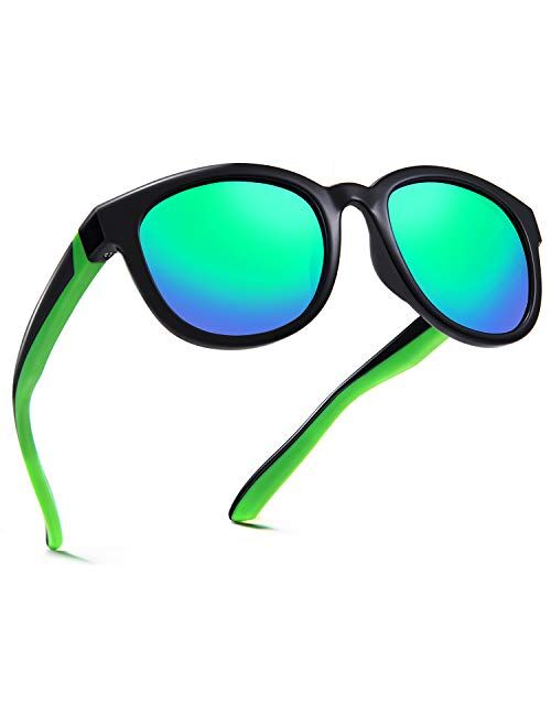 Kids Sunglasses Polarized Sport TPEE Unbreakable Flexible UV Protection for Boys Girls Age 6-12