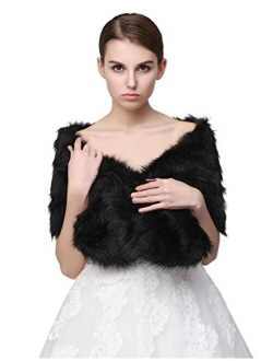 Sarahbridal Women's Shawl Wrap Faux Fur Scarf Stoles for Wedding Dresses