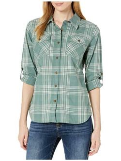 Women's Regular Rugged Flex Slightly Fitted Long Sleeve Plaid Shirt