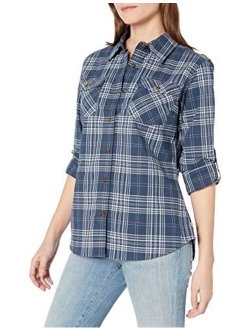 Women's Regular Rugged Flex Slightly Fitted Long Sleeve Plaid Shirt