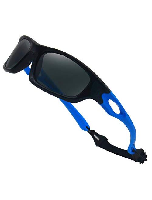 Kids Flexible Polarized UV Protection Sunglasses for Boys Girls Age 2-7 with Strap