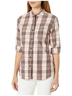 Women's Regular Relaxed Fit 3/4 Sleeve Plaid Shirt