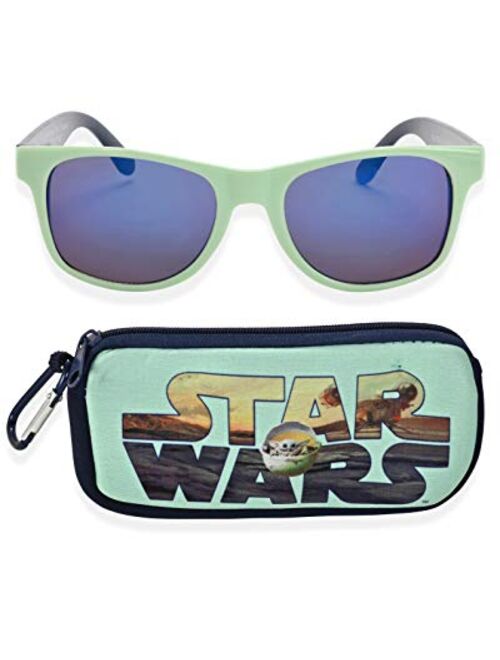 Star Wars Mandalorian Baby Yoda Boys Sunglasses with Kids Glasses Case, Protective Toddler Sunglasses