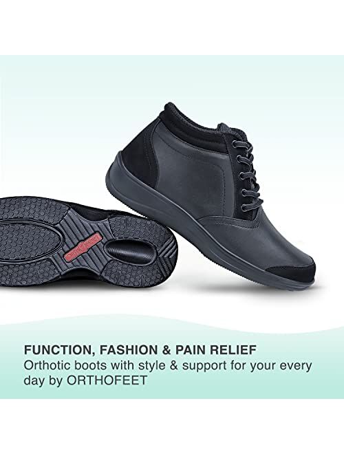 Orthofeet Proven Bunions, Plantar Fasciitis Relief. Extended Widths. Arch Support Orthopedic Diabetic women's Bootie Milan Boots