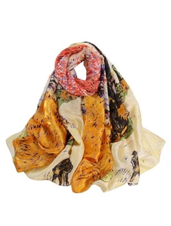 Acotavie Scarfs for Women Fashion Scarves Long Satin Silk Feeling Scarf Lightweight Sunscreen Shawls