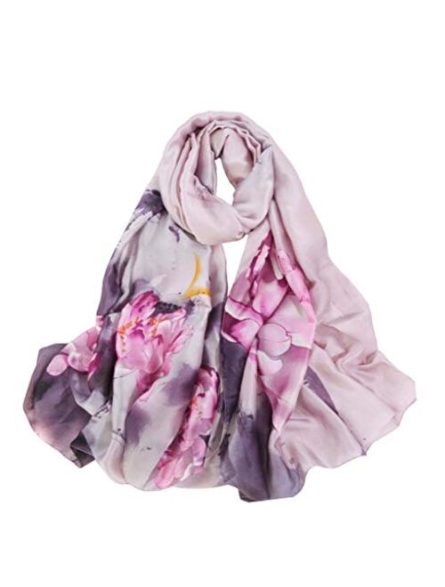 Acotavie Scarfs for Women Fashion Scarves Long Satin Silk Feeling Scarf Lightweight Sunscreen Shawls