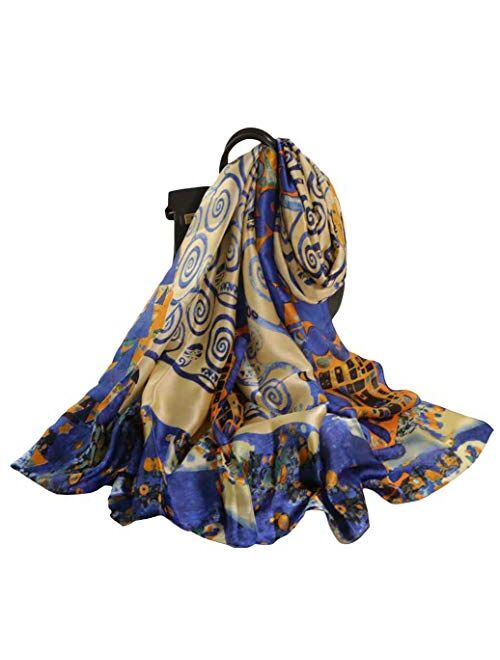 Acotavie Scarfs for Women Fashion Scarves Long Satin Silk Feeling Scarf Lightweight Sunscreen Shawls