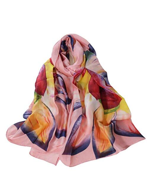 Acotavie Scarfs for Women Fashion Scarves Long Satin Silk Feeling Scarf Lightweight Sunscreen Shawls