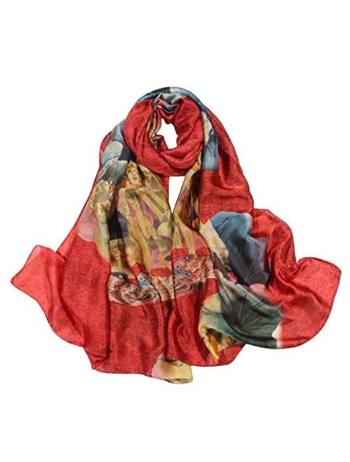 Acotavie Scarfs for Women Fashion Scarves Long Satin Silk Feeling Scarf Lightweight Sunscreen Shawls