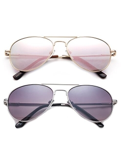 Newbee Fashion - Kyra Kids Popular Aviator Flash/Mirrored Fashion Aviator Kids Sunglasses with Spring Hinges