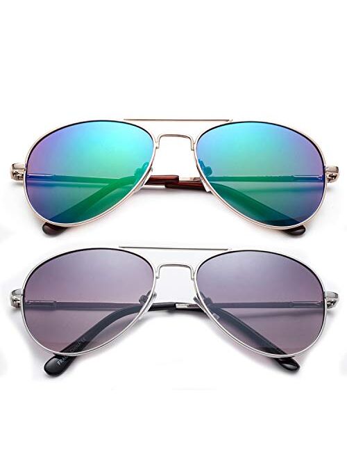 Newbee Fashion - Kyra Kids Popular Aviator Flash/Mirrored Fashion Aviator Kids Sunglasses with Spring Hinges