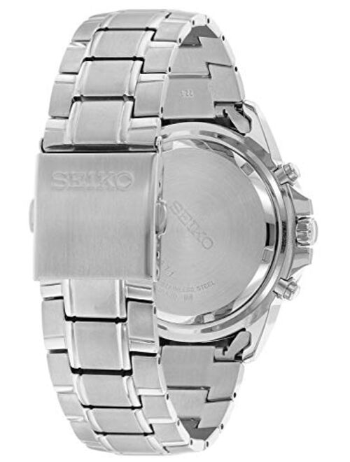 Seiko Men's Chronograph Solar Powered Watch with Stainless Steel Strap SSC141P1