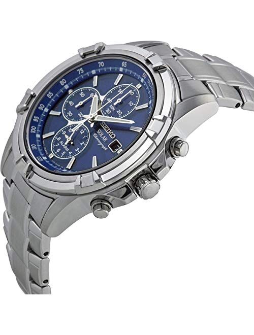 Seiko Men's Chronograph Solar Powered Watch with Stainless Steel Strap SSC141P1