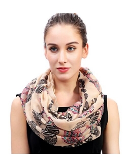 Lina & Lily Sugar Skull Print Women's Infinity Scarf