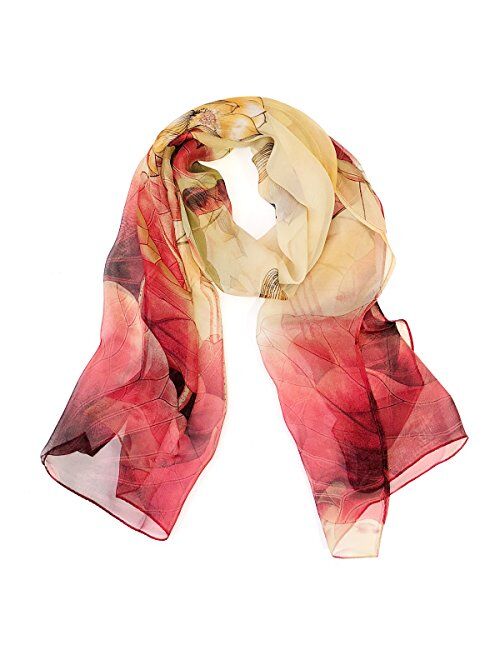 ALLYDREW Beautiful Fashionable Long Chiffon Scarf Hair Wrap Chiffon Head Wrap Lightweight Scarf