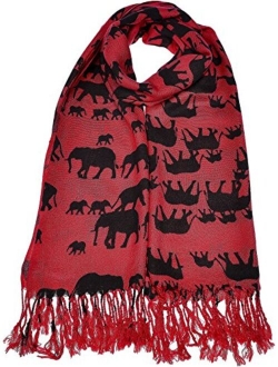 Hand By Hand Women's Animal Pashmina Scarf Wrap Elephant Shawl Wrap